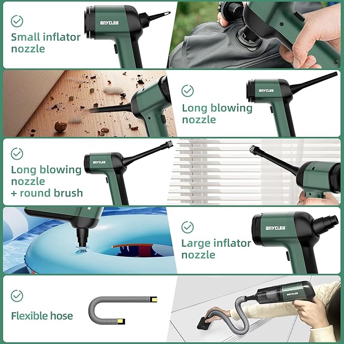 Handheld Vacuum Cordless, 12000Pa Strong Suction Hand Car Vacuum Portable Cordless Rechargeable, Mini Vacuum with Multi-Nozzles & Washable Filter for Car, Home, Office, Pet