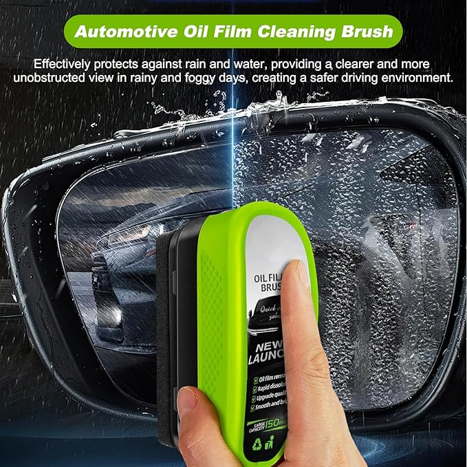 Oil-Free Car Glass Brushes,New 2.0 Clearvision Glass Cleaner,Glass Coating Board for Windshield,Prevents Rain and Fog Clearvision Car windshield cleaner tool(2PCS+Wipe)