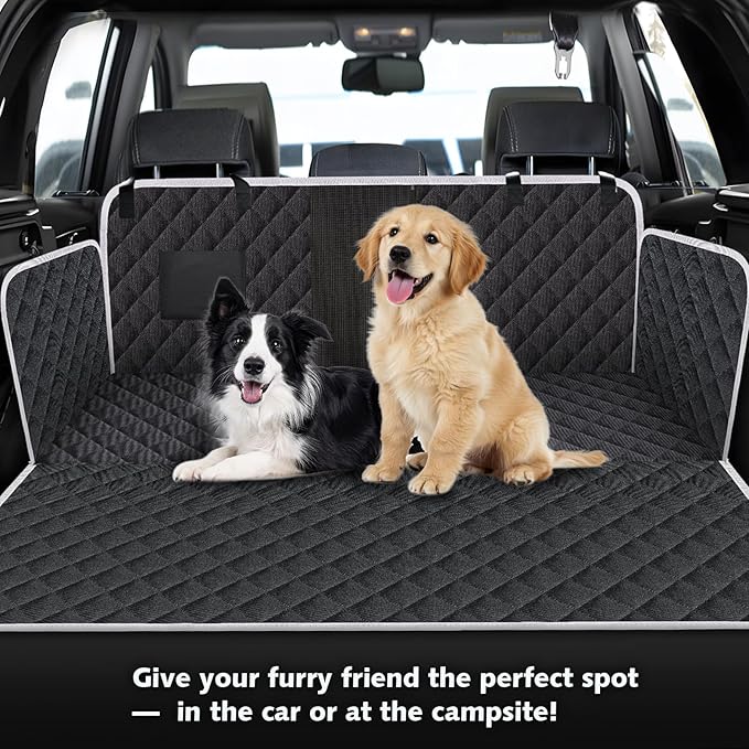 Meolsaek Car Seat Cover for Dogs, Non-Slip Dog Hammock for Car Back Seat, with Mesh Window Scratch Proof Nonslip Back Seat Protector for Trucks SUVs Most Cars (White)