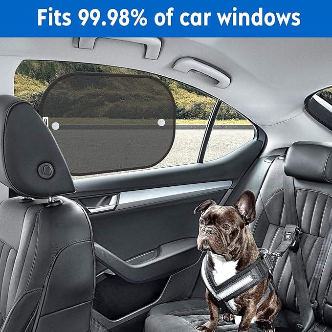 Car Shades for Side Windows 19"x12"(4 Pack),Sun Shade for Car Window with 8 Suction Cups,Window Shades Can Blocks 99.98% UVR,Window Shade for Baby,Glare Shield Protection