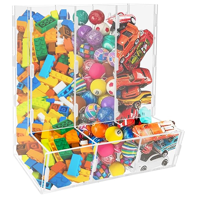 Montex Acrylic Wall Toy Dispenser, Acrylic Wall Storage, Play Room Organization Hanging Organizer for Kid's Playroom, Blocks, Cars, Snacks