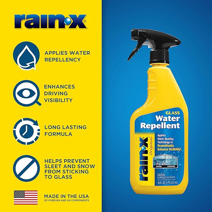 Rain-X 800002250 Glass Treatment Trigger, 16 Fl Oz - Exterior Glass Treatment to Dramatically Improve Wet Weather Driving Visibility During All Weather Conditions