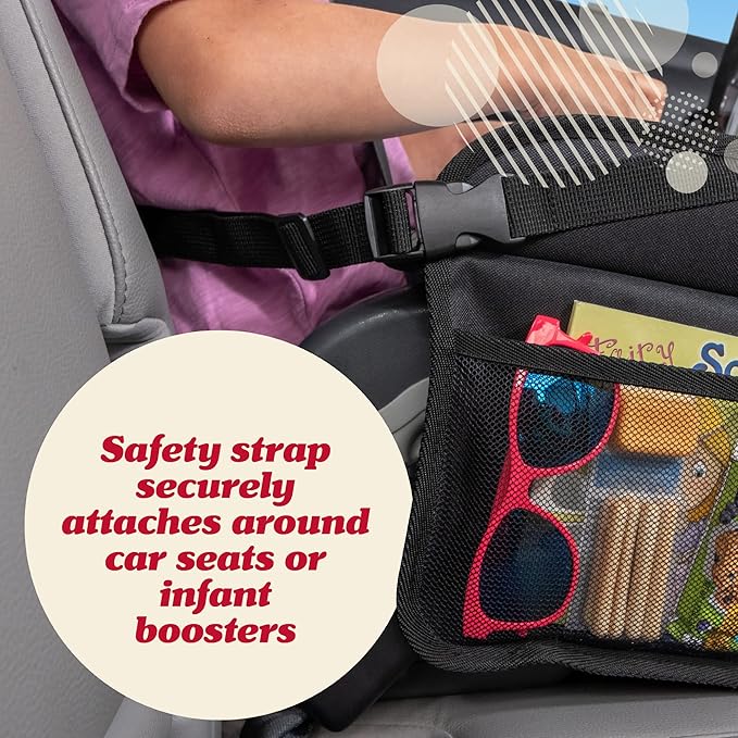 Lusso Gear Car Seat Tray - Dry-Erase Lap Desk for Kids Travel Activities - Snack & Cup Holder for Car Back Seat Organizer - Tablet Stand for Toddler Travel Essentials - Black