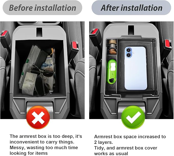 SKTU 2PCS for 2025 2026 Ford Maverick Center Console Organizer for 2025 2026 Ford Maverick Dashboard Organizer 2025 2026 Maverick Console Tray Ford Maverick 2025 2026 Accessories ABS Console Tray