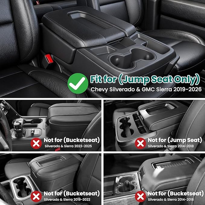 Metal Center Console Hanging Organizer Box with Cup Holder Compatible with 2019-2026 Chevy Silverado/GMC Sierra 1500 and 2020-2026 Chevrolet Silverado/Sierra 2500HD 3500HD Tray Accessories