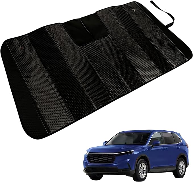 GWUSKDT Car Windshield Sunshade for CRV 2023-2026, Thicken 5-Layer Bubble Aluminum Foil UV Heat Reflector Foldable Sun Visor,Front Windshield Sun Shade- Keeps Your Vehicle Cool