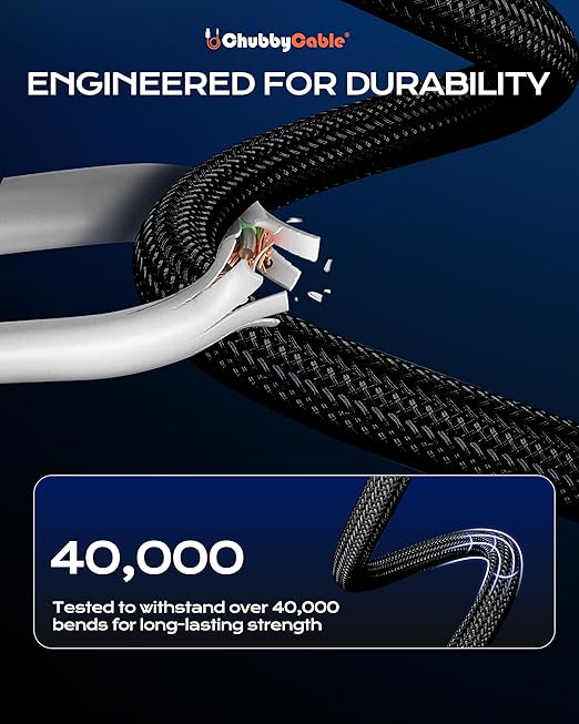 chubbycable Curly Chubby 240W Coiled USB C Fast Charging Cable Durable Braided Charger Cord for Car Compatible with iPhone 17-15 Series iPad, Orange, Type-C to Type-C, 2.13FT-6.56FT