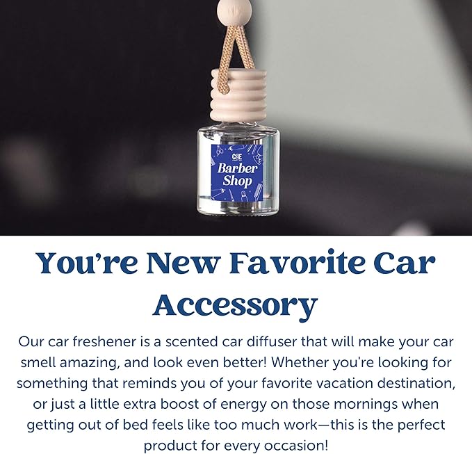 CANDECraftCo Car Air Hanging Fragrance Oil, Car Auto Freshener for Essential Oils, Scents Fragrance Aromatherapy Automobile Diffuser, Long Lasting (Cinnamon Sugar)