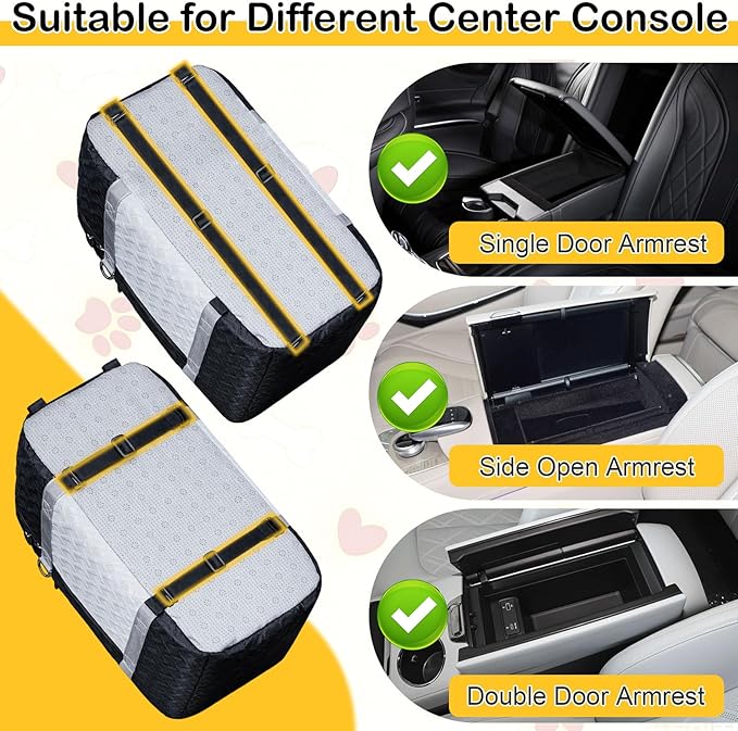 Dog Car Seats for Small Dogs, Center Console Dog Booster Portable Car Seat for Puppy, Doggy, Cats, Small Pets 0-15 lbs, with Safety Net