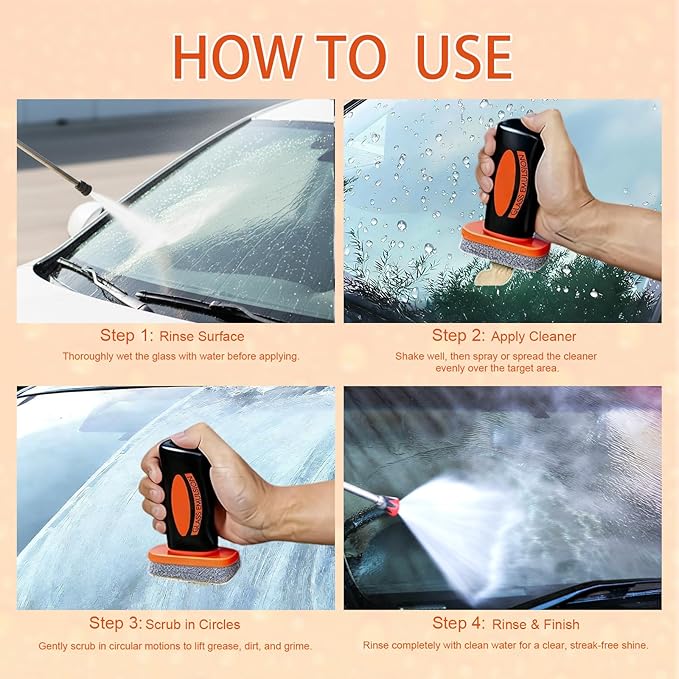 Umex Oil Film Remover for Car Windshield – 2 Pack (3.38oz), Automotive Glass Cleaner & Water Spot Remover