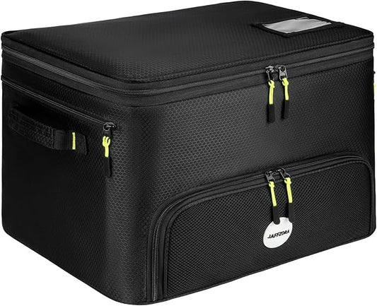 Golf Trunk Organizer, 2 Layers Golf Accessories Bag for Men, Waterproof Car Golf Storage Organizer with Compartment for 2 Pairs of Shoes, Golf Gifts for Men Women, Black
