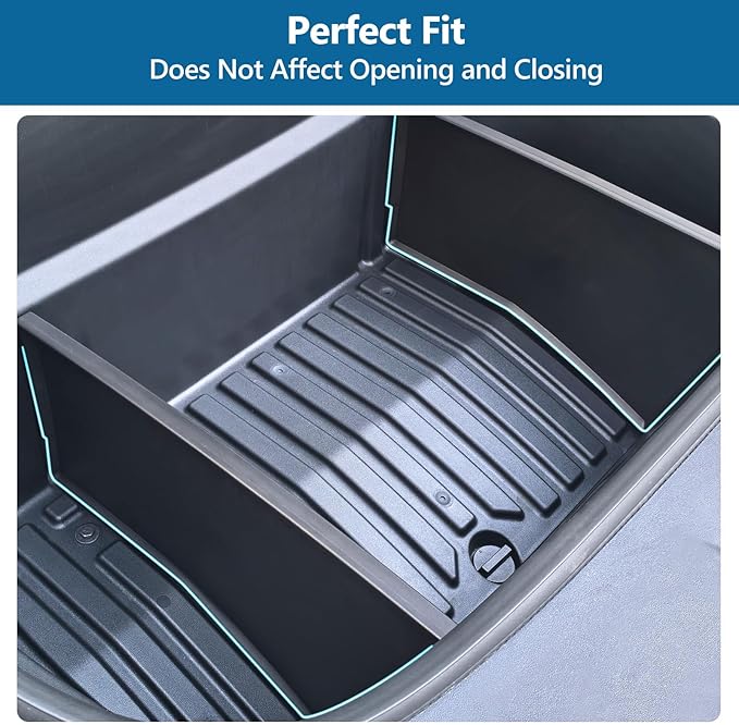 2PCS Front Trunk Divider Storage Partition for Tesla Model Y Juniper 2026 2025 Storage Separation Front Trunk Organizer Dividers for Model Y Juniper Accessories Tpe Black