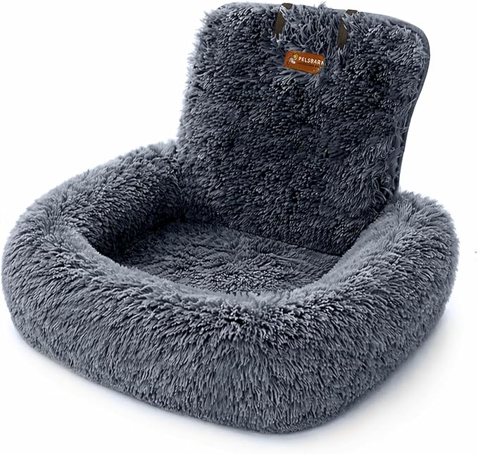 Pelsbarn Soft Comfortable Dog Protecting Car Bed 2.0 Small (Dark Grey)