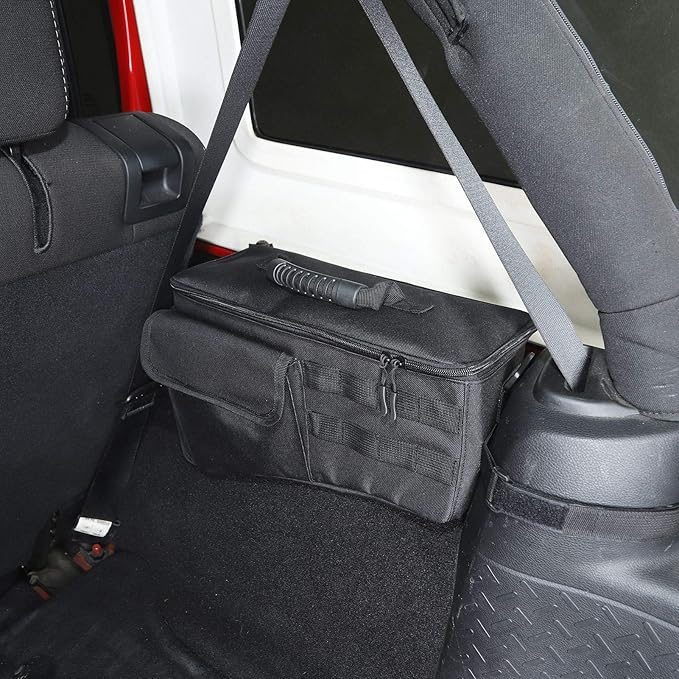 JeCar for JK Wheel Well Storage Bag Rear Trunk Organizer with Carrying Handle for 2007-2018 Jeep Wrangler JK & Unlimited 4 Door (Passenger Side)
