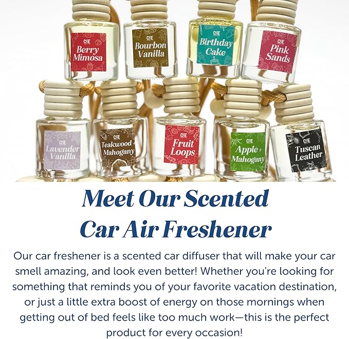 CANDECraftCo Car Air Hanging Fragrance Oil, Car Auto Freshener for Essential Oils, Scents Fragrance Aromatherapy Automobile Diffuser, Long Lasting (Cactus Bloom + Lavender Vanilla)