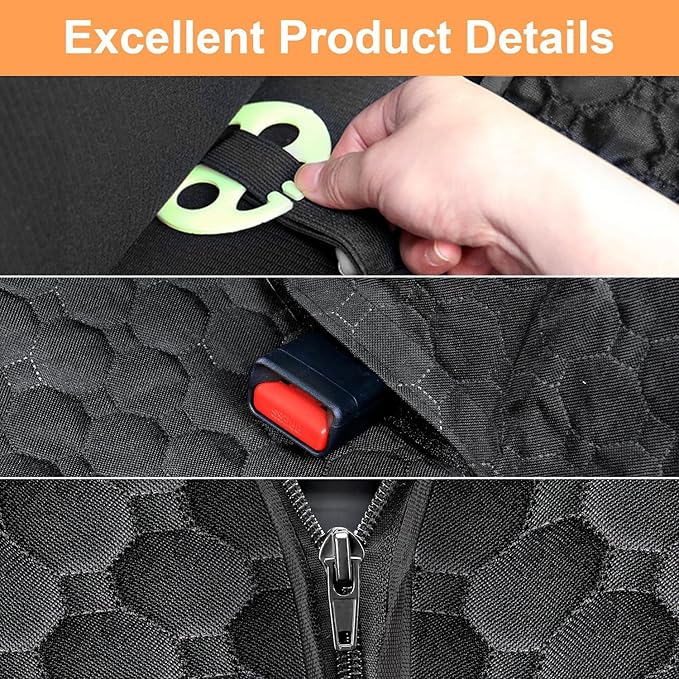 Mancro Dog Car Seat Cover for Back Seat, 2026 Upgraded 600D Heavy Duty Waterproof & Scratch-Resistant Dog Hammock for Car, Back Seat Pet Cover for Dogs, Trucks and SUVs, Standard, Light Brown
