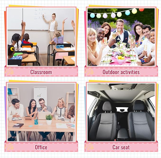 Chair Pockets for Classroom Chairback Pocket Chart 14 x 18 Inch Desk Organizer Pocket Chair Bag for Seat School Classroom(Classic,Pink,16 Pcs)