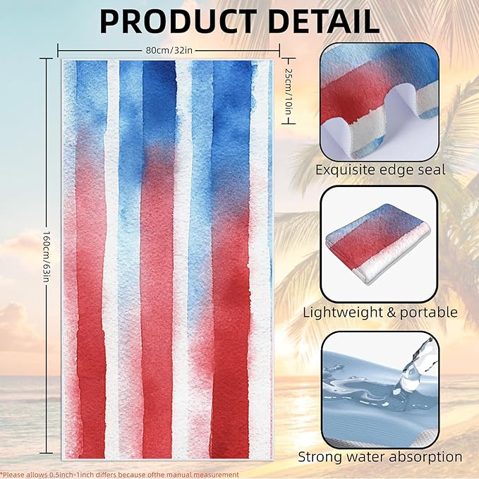 1 Pack Car Towel Seat Covers with Storage Bag, Multifunctional Towel for Gym Outdoor Sport, Picnic, Beach, Pet Dog Travel,Non-Slip Washable Car Seat Protector (Flag Stripes)