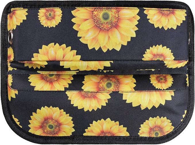 Universal Fit Car Seat Gap Filler Organizer Front Seat Set Divider Crevice Pockets Storage Box Auto Interior,Prevent from falling through gaps,Holds Glasses Phone key (1, Sunflower pattern)