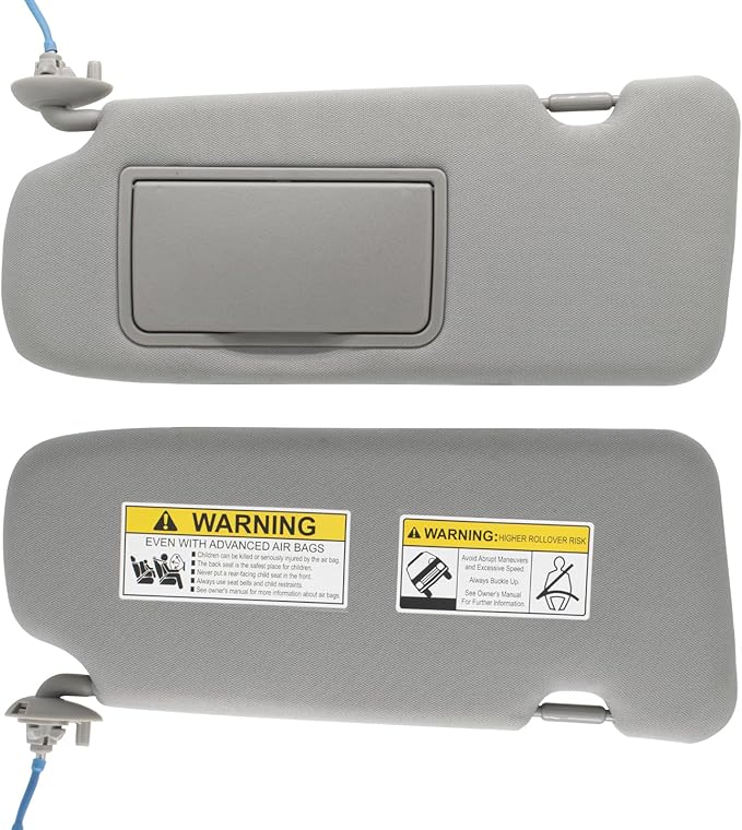 NHILES Driver & Passenger Side Sun Visor Compatible with Honda CRV 2017 2018 2019 2020 2021 2022 Sunshade Number 83280TLAA12ZB 83230TLAA12ZB Color: Gray
