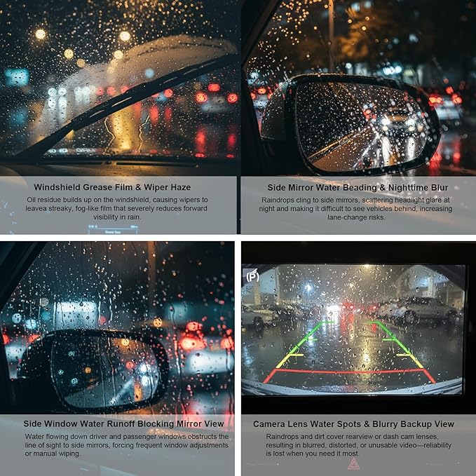 Umex Oil Film Remover for Car Windshield – 2 Pack (3.38oz), Automotive Glass Cleaner & Water Spot Remover