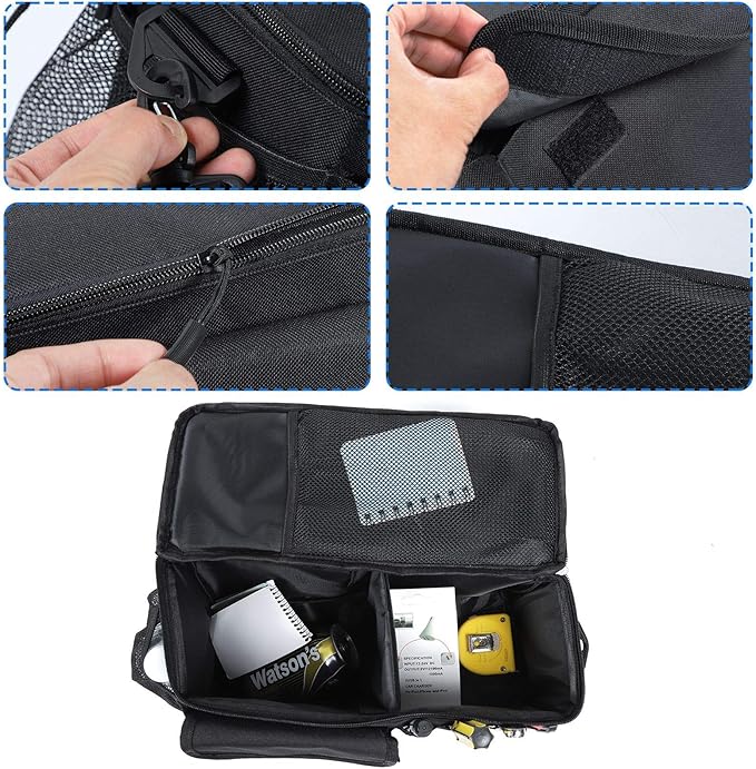 JeCar for JK Wheel Well Storage Bag Rear Trunk Organizer with Carrying Handle for 2007-2018 Jeep Wrangler JK & Unlimited 4 Door (Passenger Side)