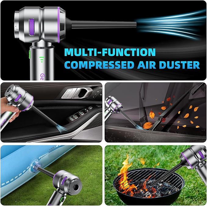 Car Vacuum Portable Cordless, 18000PA Portable Vacuum Cordless, High Power Air Duster with Brushless Motor, Type-C Charge, 3 in 1 Small Vacuum Cleaner Cordless for Car, Home, Office, Pet Hair