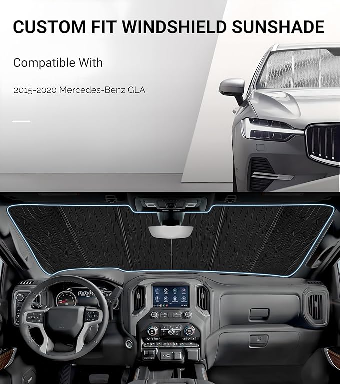 Pigenius Windshield Sun Shade for Mercedes-Benz GLA 2015-2020 Front Window Sunshade - AstraGuard