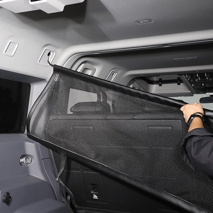 Trunk Cargo Barrier Compatible with Ineos Grenadier 2020-2024, Adjustable Elastic Luggage Net, Travel Car Dog Barrier Net Partition Door Restraint Fence, Guard Blocks Access to Car Front Seats
