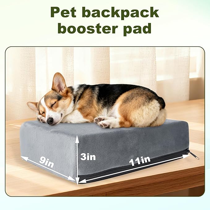Booster Dog Seat Cushion – Removable Pet Height Booster Pad for Small Dogs, Soft and Breathable Insert for Pet Backpacks, Carriers, or Home Use