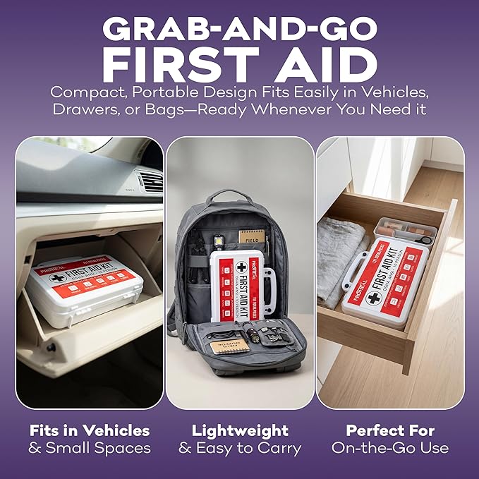 OSHA Compliant First Aid Kit - 10 Person, Type III, ANSI Class A, 111 Pieces Emergency Kit for Business, Office, Home, Workplace, Truck, Car & Construction Site - Latex Free, Wall Mountable | ProHeal