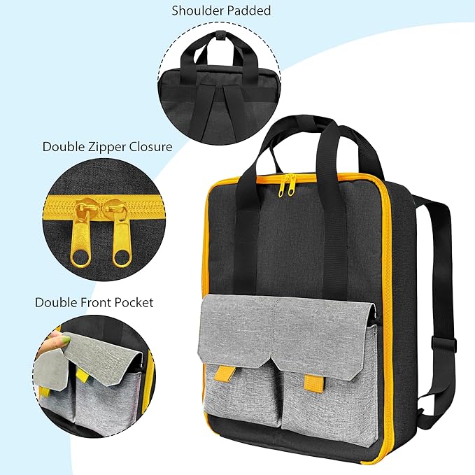 KISLANE Car Storage Backpack Organizer with Elastic Slots – Portable Backpack Carrying Case for 1:64 Scale Cars, Hands-Free Travel Storage Bag for Collection and Organization