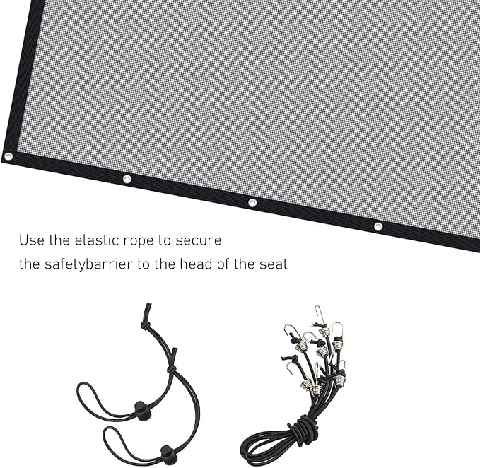 1 PC Car Black Fence, Pet Barrier Backseat Mesh, Pet Disturb Stopper, Stretchable Mesh Obstacle, Suitable for SUV Pickup and Small Car (45.2In x 24.4In)