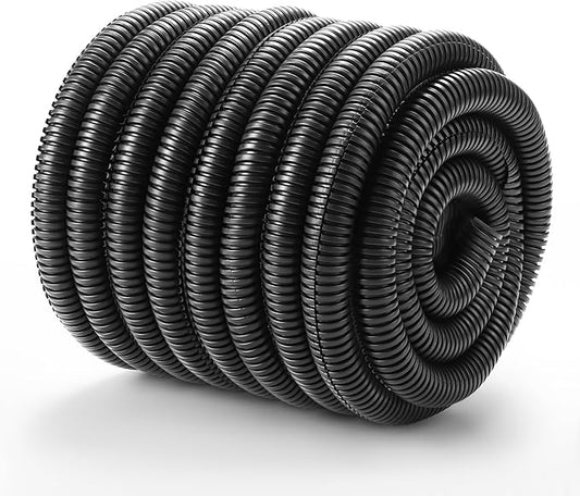 1/4 inch 33ft Wire Loom, Black Split Loom, Outdoor Cord Protector, Flexible Wire Conduit Automotive, Wire Protector Tubing