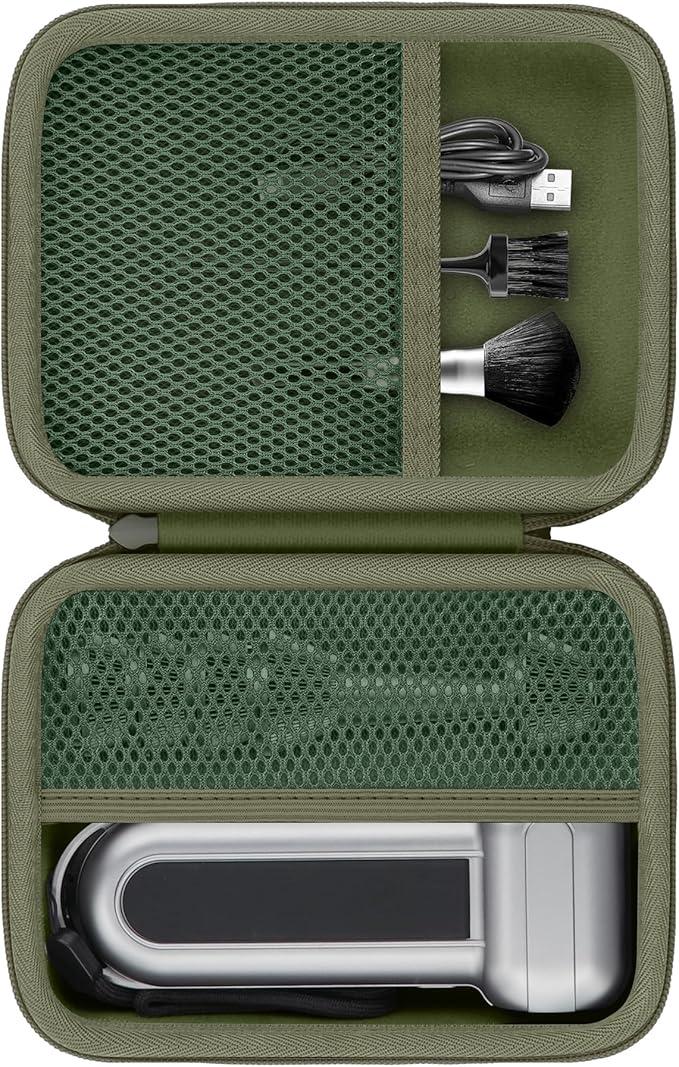 khanka Case for WOLFBOX MF100 Electric Air Duster,Hard Storage ompatible with Wolfbox MF100 MF50 Compressed Air Duster and Accessories,Case Only (Military Green)