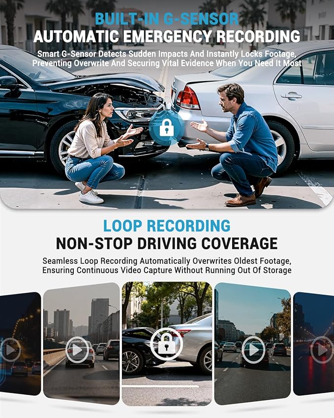 AVAPOW 4K Dash Cam Front for Cars, Free Hardwire Kit & 64GB Sd Card Included – WiFi 6, App Control, UHD 2160P, Built-in G-Sensor, Loop Recording, Night Vision, 170° Wide Angle, 24H Parking, WDR
