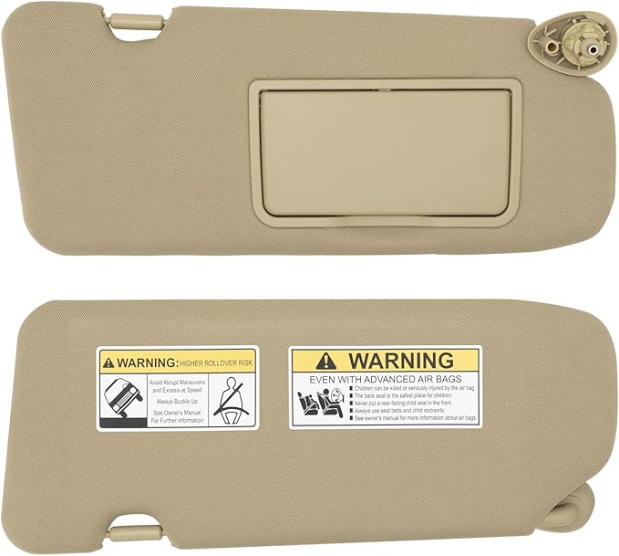 NHILES Passenger Right Side Sun Visor Replacement Fits for Honda CR-V 2017-2022 Sunshade Without Light 83230TLAA02ZA Color: Beige