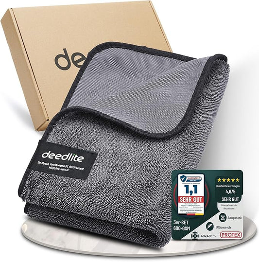 Deedlite Bath Wipes Shower Cleaning Cloths, Premium Car Drying Towel | Ultra Absorbent Twisted-Loop Design| Microfiber Towel for Car, Shower Cabin, Household