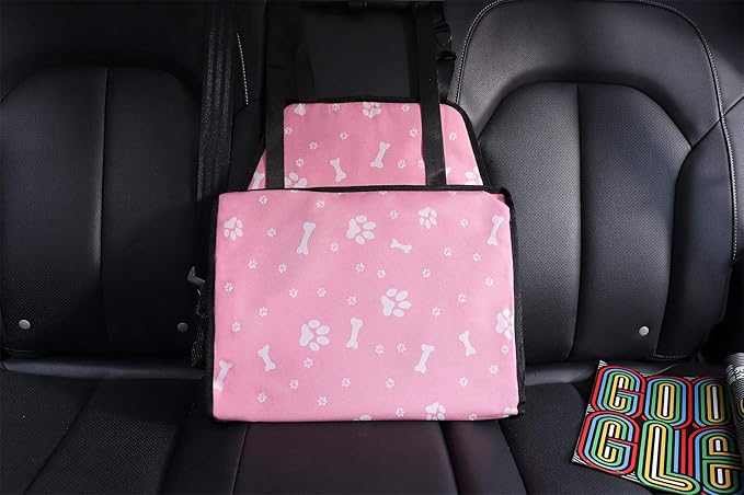 Myuilor Pet Dog Car Booster Seat Carrier,Portable Foldable Carrier with Seat Belt for Dog Cat up to 30lbs …