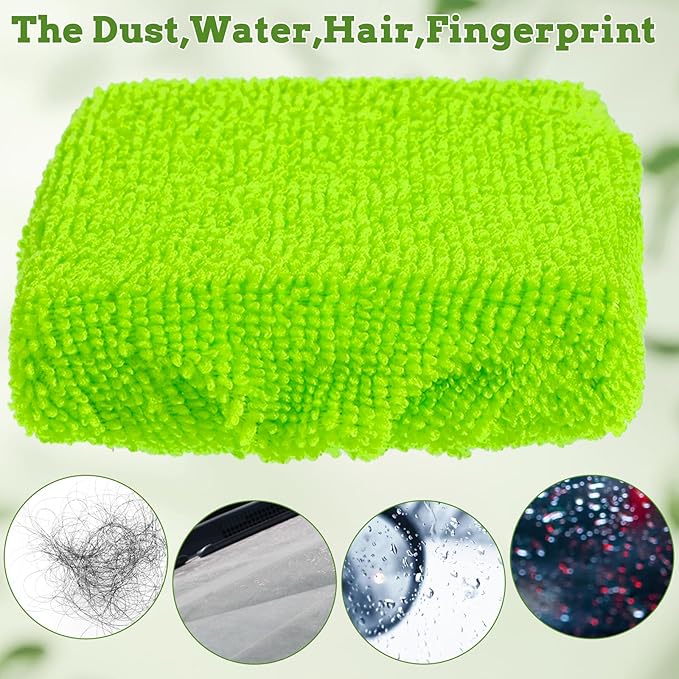 5 PCS Car Care Microfiber Cloths for Windshield Cleaner, Microfiber Cleaning Cloth for Windshield Cleaning Tool Interior Car Window Cleaner Washing Bonnets, Reusable Window Washing Pads Cover Kit
