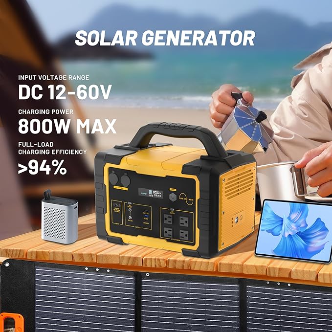 STARY LINE Portable Power Station 1800W Peak, 1024Wh Home Backup Battery for Camping & Emergency – ETL Listed, yellow