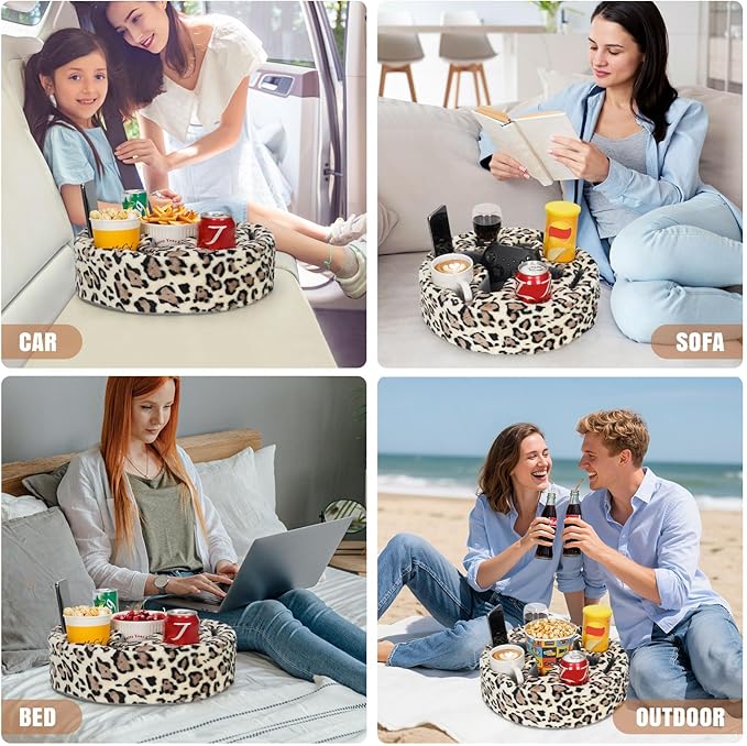 INNO STAGE Couch Cup Holder-Sofa Cup Holder Pillow | Couch Caddy Buddy | Drinks Cupholder Tray Organizer for Bed, Rv, Tv, Car, Man Cave, Boat, Remote, Snacks| Present for Couch Potato