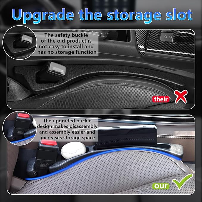【Compatible with Honda Pilot】 Seat Gap Filler,No Drop Seat Guard Compatible with Honda Pilot,Drop Seat Guards for Cars(2Pcs),Emergency Keychain Car Escape Tool(2Pcs)