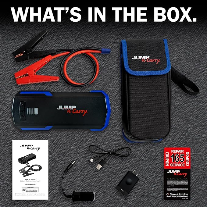 Clore Automotive JNC345 Jump-N-Carry 3000A 12 Volt Lithium Jump Starter for up to 10.0-Liter Gasoline and 10.0-Liter Diesel Engines