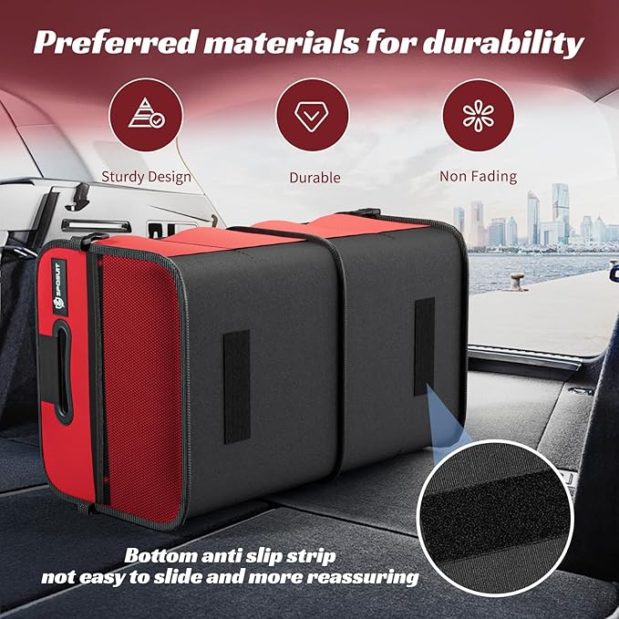 Sposuit Trunk Organizer for Car - 70L Collapsible Car Storage with 11 Pockets & Reinforced Handles, SUV Trunk Organizers for Grocery Cargo