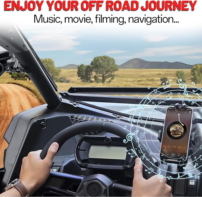 StarknightMT X3 Phone Mount - 360°Adjustable Dashboard Phone Holder Compatible with 2017-2024 Maverick X3 & Maverick X3 Max All Models,Heavy Duty Aluminum Alloy,for 5"-7.7" Cell Phone