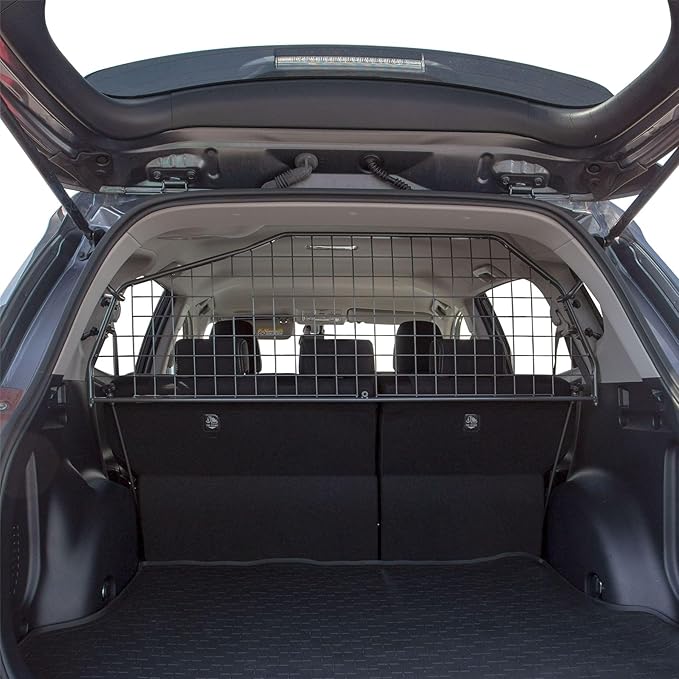 TRAVALL Compatible with Toyota RAV4 (2015-2018) Dog Car Barrier Guard Custom Fit Accessory Heavy Duty Steel Mesh Trunk Divider Safety Travel Premium Luggage Cargo Barrier Backseat Protection