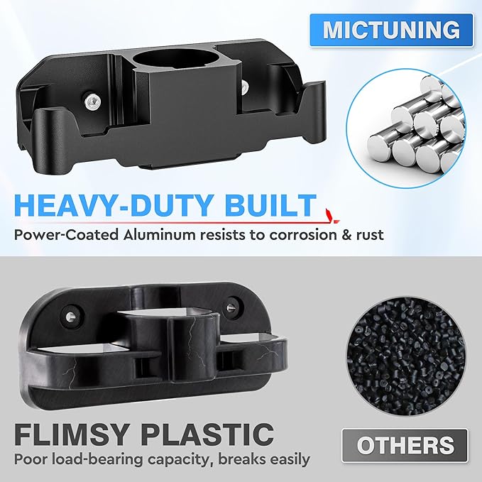 MICTUNING Trailer Towing Organizer for 7 Way Plug, Heavy Duty Side Hooks Chain Cable Wire Harness Holder, Anti-Rust Aluminum Metal RV Accessories