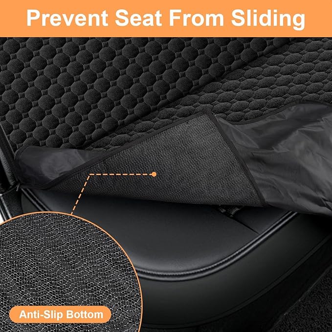 Mancro Dog Car Seat Cover for Back Seat, 2026 Upgraded 600D Heavy Duty Waterproof & Scratch-Resistant Dog Hammock for Car, Back Seat Pet Cover for Dogs with Sedan, Standard, Orange