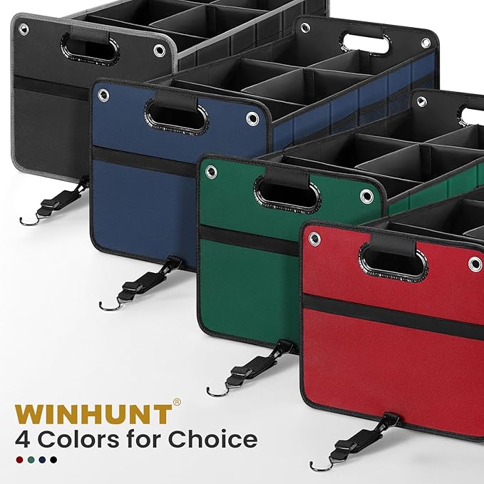 Car Trunk Organizer, Car Storage Organizer, Collapsible Multi Compartment for Car, Suv, Sedan, Truck, 100L, Extra Larger (Green, 100L)